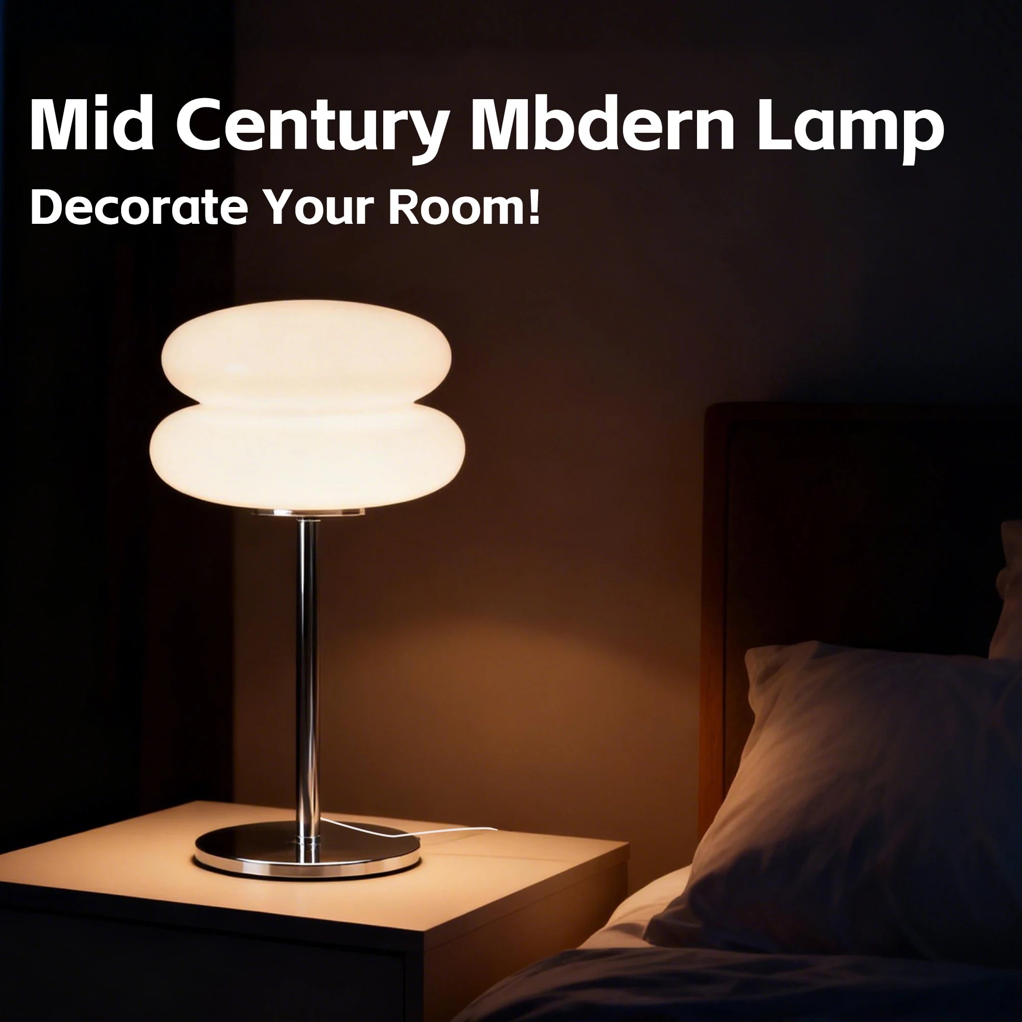 Bedroom Mushroom lamp, Medieval Modern Bedside Table lamp, dimmable Retro Egg Tart Headlight, Unique Home Mushroom Decoration Ae