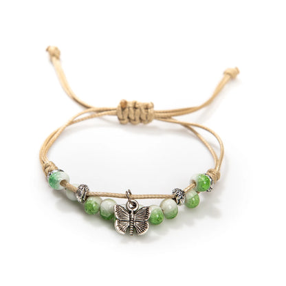 Handmade Vintage Ceramic Butterfly Adjustable Bracelet - Smarsty