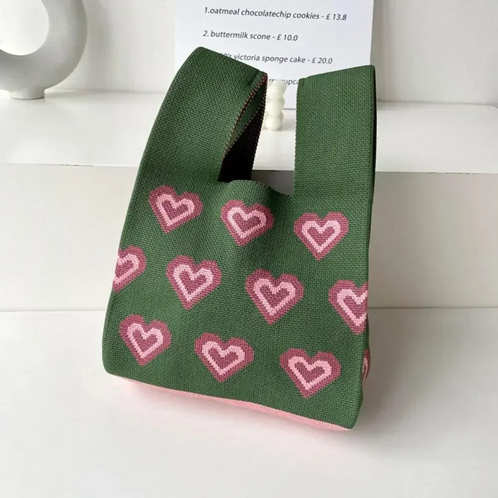 Cat Knit Handbag High Capacity Knot Wrist Bag For Women - Smarsty