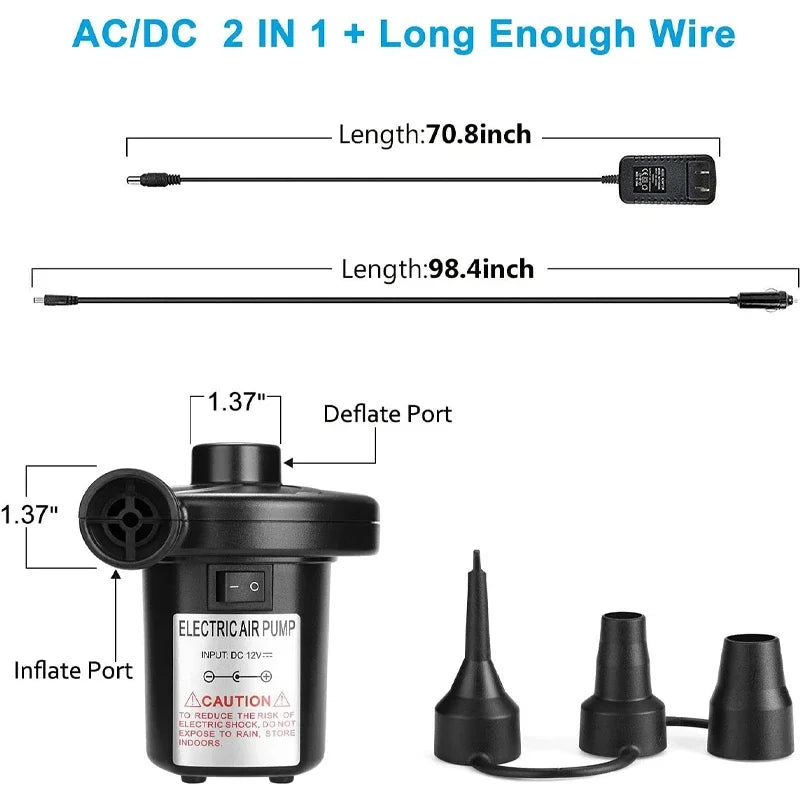 Portable Electric Air Pump For Home Camping And Car - Smarsty