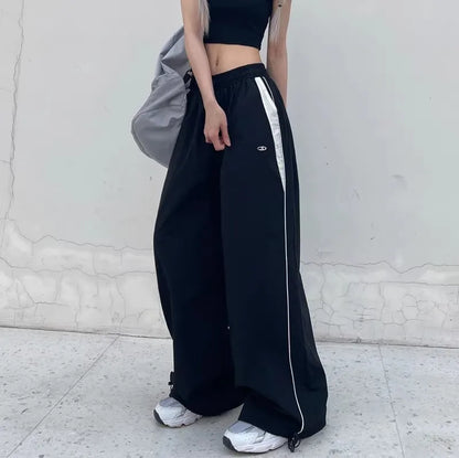 Women Casual Joggers Pants Fashion Streetwear Oversized Sports Wide Leg Pants Hip Hop Y2k Sweatpants High Waist Baggy Trousers - Smarsty