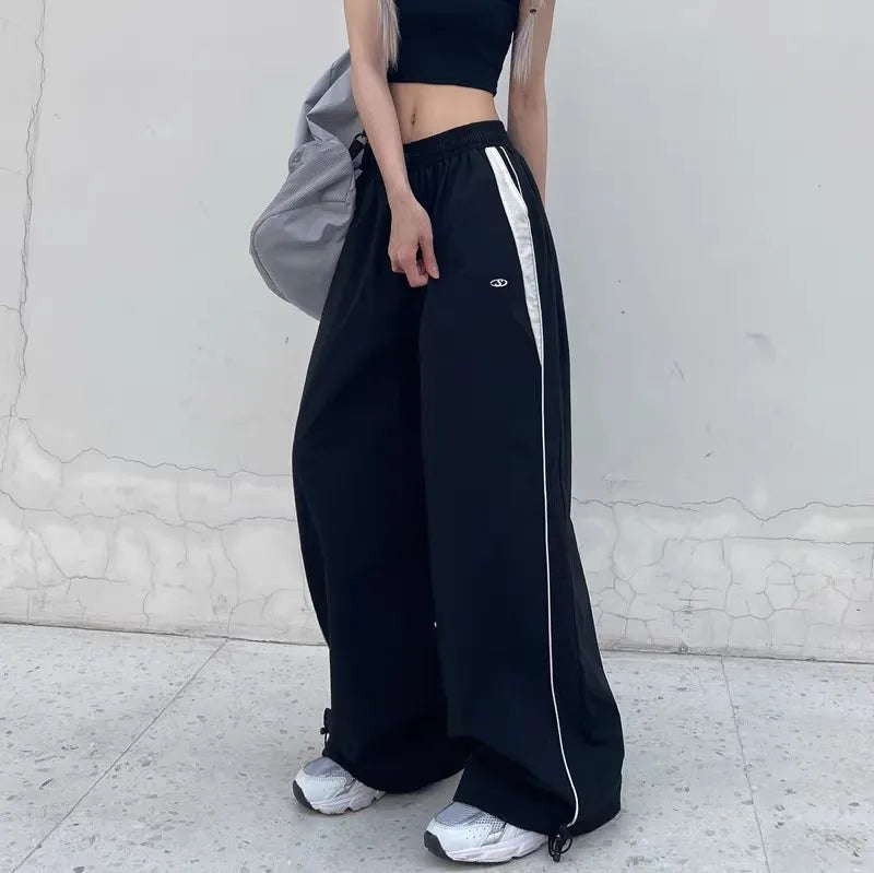 Women Casual Joggers Pants Fashion Streetwear Oversized Sports Wide Leg Pants Hip Hop Y2k Sweatpants High Waist Baggy Trousers - Smarsty