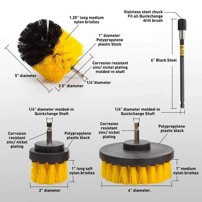 Drill Brush Electric Scrubber Kit For Bathroom Cleaning - Smarsty