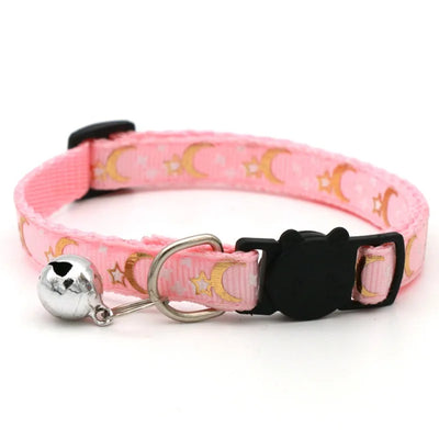Pet Collar With Bell Cartoon Footprint Colorful Dog Puppy Kitten Collar Adjustable Safety Bell Ring Necklace Pet Accessories - Smarsty