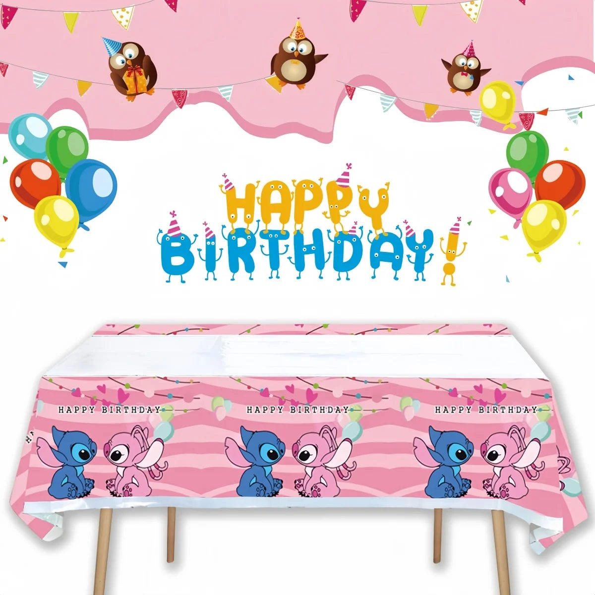 Disney Lilo and Stitch Tablecloth for Kids Parties - Smarsty
