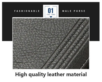 Men's Slim Bifold Wallets Leather Multiple Card Holder Purses with Driver License ID Windows Man Short Wallet with Coin Pouch - Smarsty