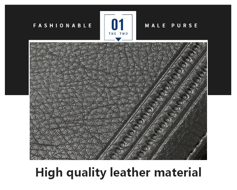 Men's Slim Bifold Wallets Leather Multiple Card Holder Purses with Driver License ID Windows Man Short Wallet with Coin Pouch - Smarsty