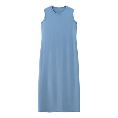 AS 2024 summer woman clothes cardigan Ankle Length maxi dress nature fiber ribbing fabric clothing  ( Ship in 1 day) - Smarsty