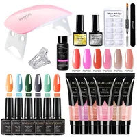 Acrylic Gel Nail Extension Kit with UV LED Lamp - Smarsty