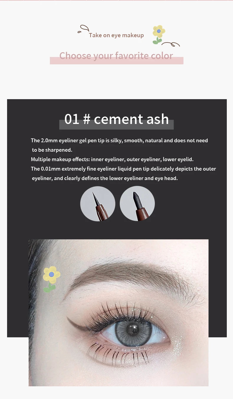Double Head Eyeliner Pen with Fine Tip Waterproof - Smarsty