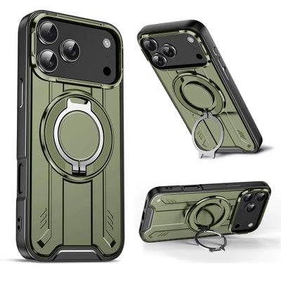 Magnetic Phone Case with 360° Rotate Stand for IPhone 17 16 15 14 13 12 11 Pro Max Plus For Magsafe Wireless Charge Armor