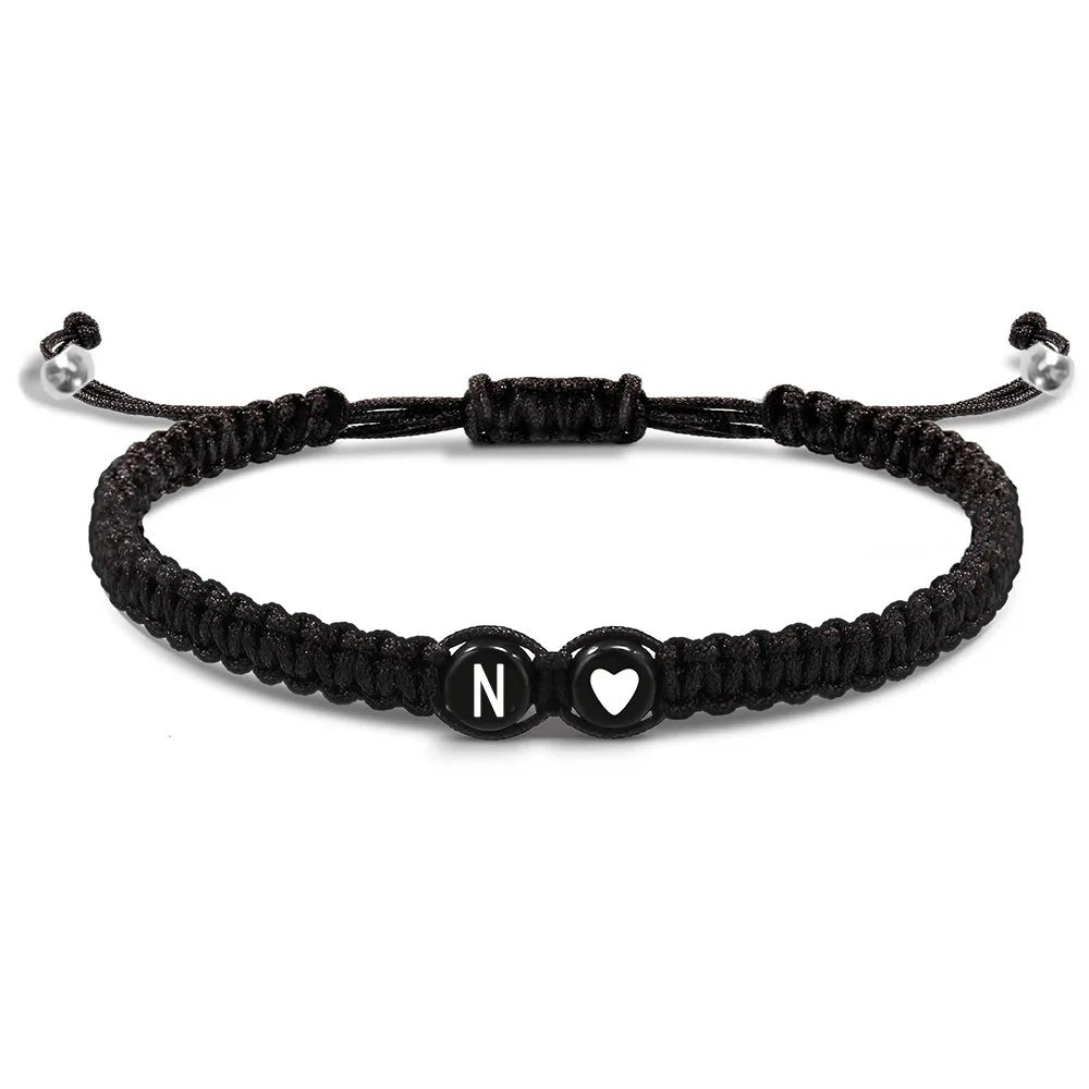 Handmade Adjustable Heart Initial Bracelets for Friendship - Smarsty