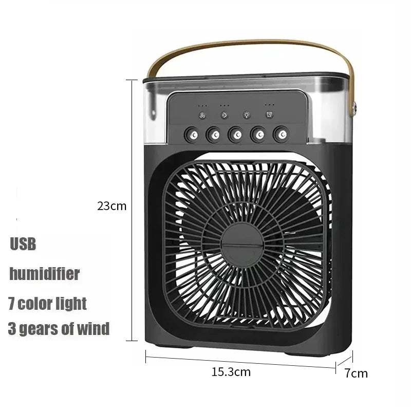 New 3 In 1 Fan AIr Conditioner Household Mini Air Cooler LED Night Light Portable Humidifier Air Adjustment Fan Office Home Fan - Smarsty