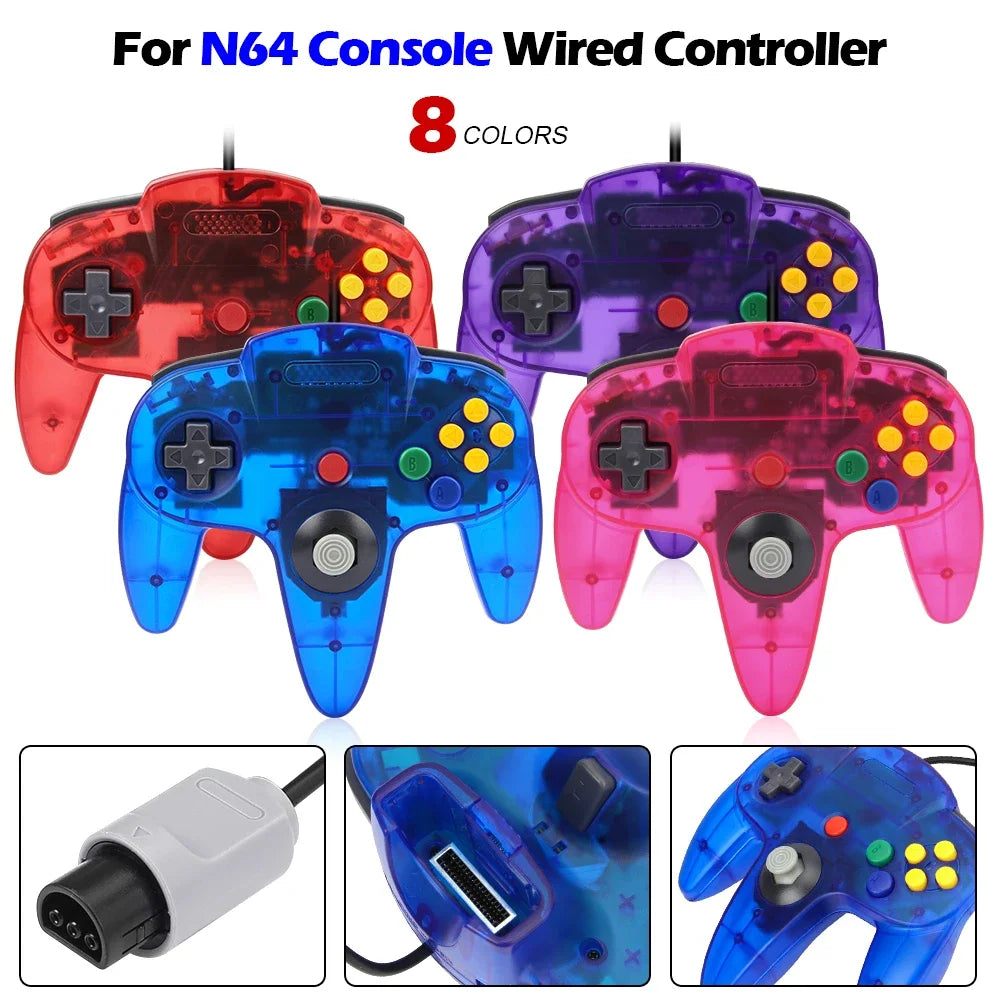 N64 Classic Wired Gamepad Controller With 8 Color Options - Smarsty