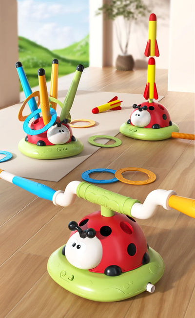 Ladybug Sport Entertainment Game Toy Multifunction Rope Skipping Machine Ferrule Jump Rocket Launcher Outdoor Educational - Smarsty