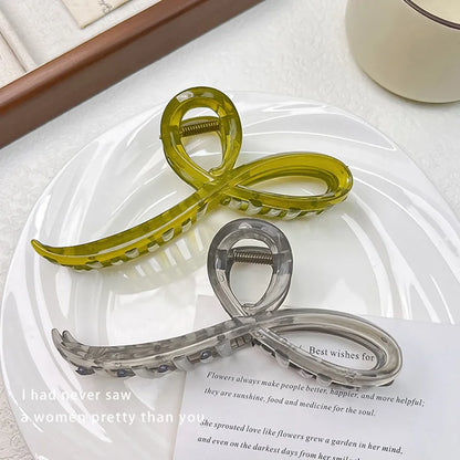 Jelly Color Bow Hair Claw Clip For Women Nonslip Hold - Smarsty