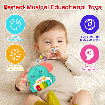 Kids Cartoon Piano Keyboard Game with Animal Sounds Flashing Light Music Baby Instrument Music Toys Educational Toys Kids Gifts by Smarsty