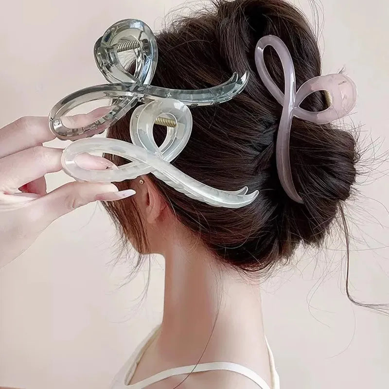 Jelly Color Bow Hair Claw Clip For Women Nonslip Hold - Smarsty