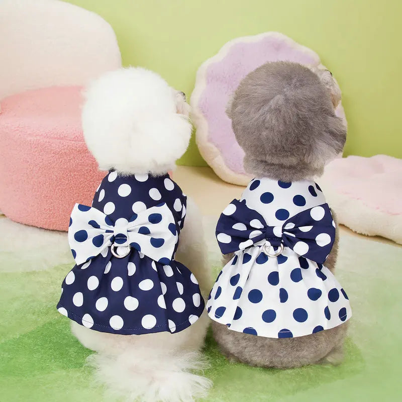 Lovely Dot Pattern Dog Dress for Wedding Parties - Smarsty