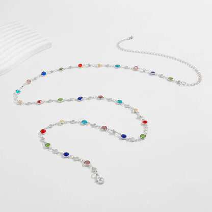 Fashion Colored Glass Crystal Waist Chain for Women - Smarsty