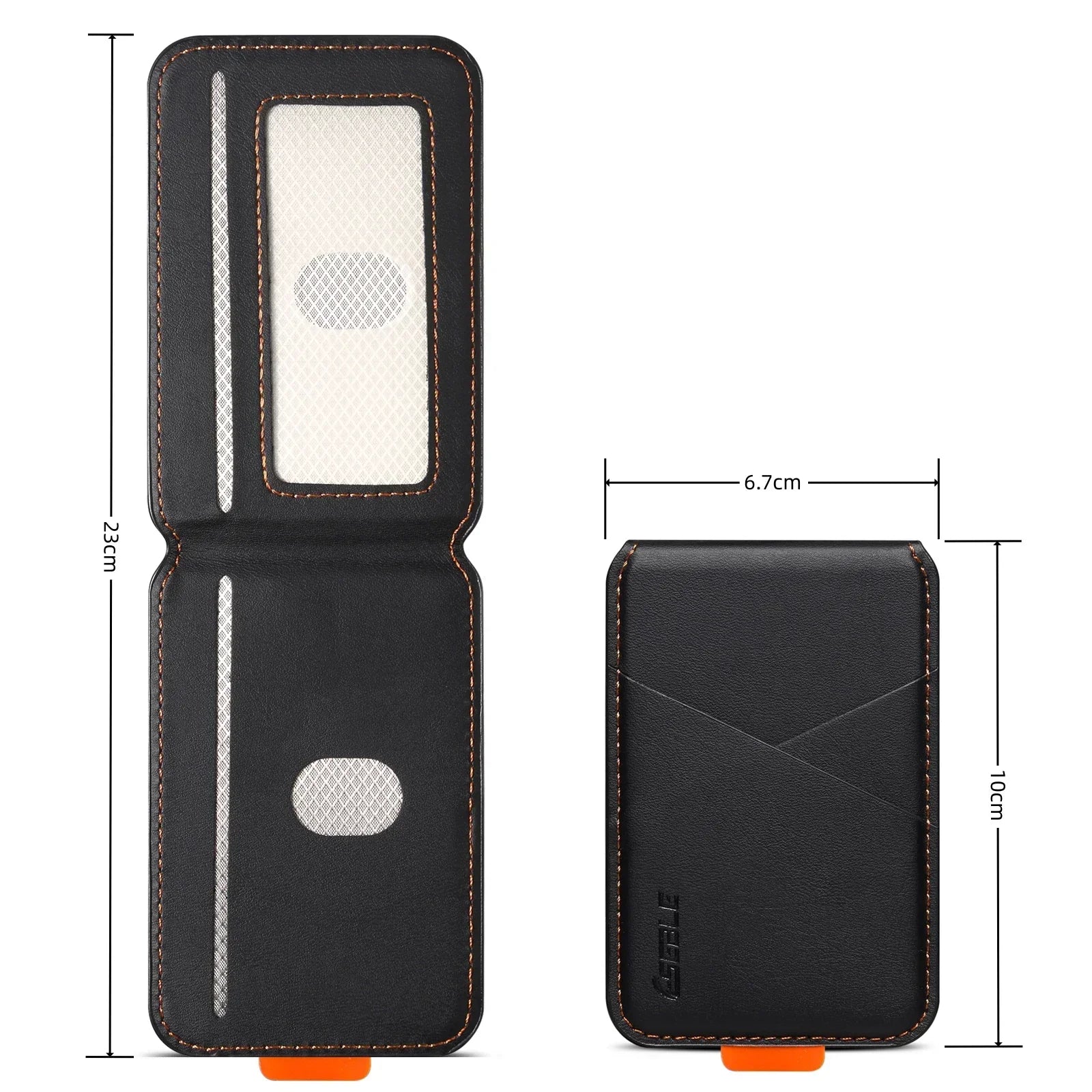 Luxury Leather Cellphone Magsafe Magnetic Card Holder For IPhone 14 13 15 16 17 Pro Max 16Plus RFID Anti-Skimming Bank ID Card