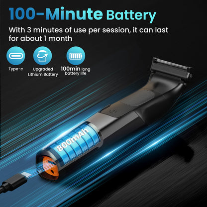 MAXGROOM 3 in 1 Men Bidirectional Body Hair Trimmer Electric Shaver IPX6 Waterproof Double-edged Razor Whole Body Hair Trimmer