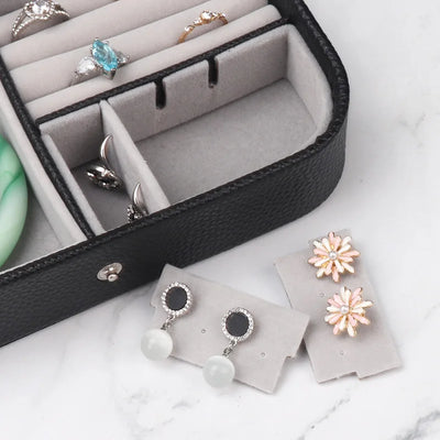 Portable Jewelry Organizer Case for Travel with Leather Storage - Smarsty