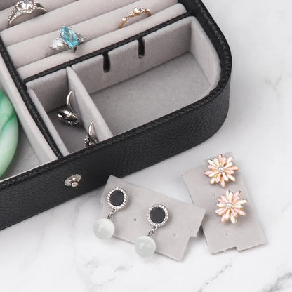 Portable Jewelry Organizer Case for Travel with Leather Storage - Smarsty