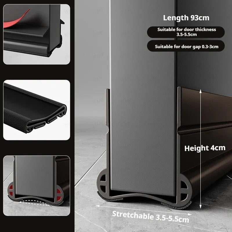 Flexible Door Bottom Sealing Strip Door Gap Soundproofing Wind and Dust Proof Weather Strip Under Door Draft Stopper Tape - Smarsty