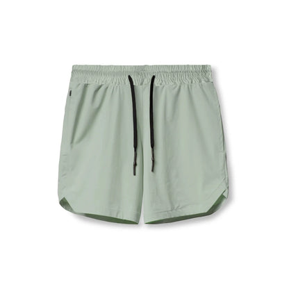 2024 New Men's Shorts Single-Layer Woven Quick Dry Solid Color Running Fitness Sports Casual American Fifth Pants Comfortable - Smarsty