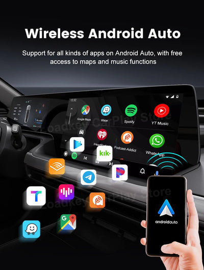 Wireless CarPlay Android Auto Adapter For All Cars Spotify - Smarsty