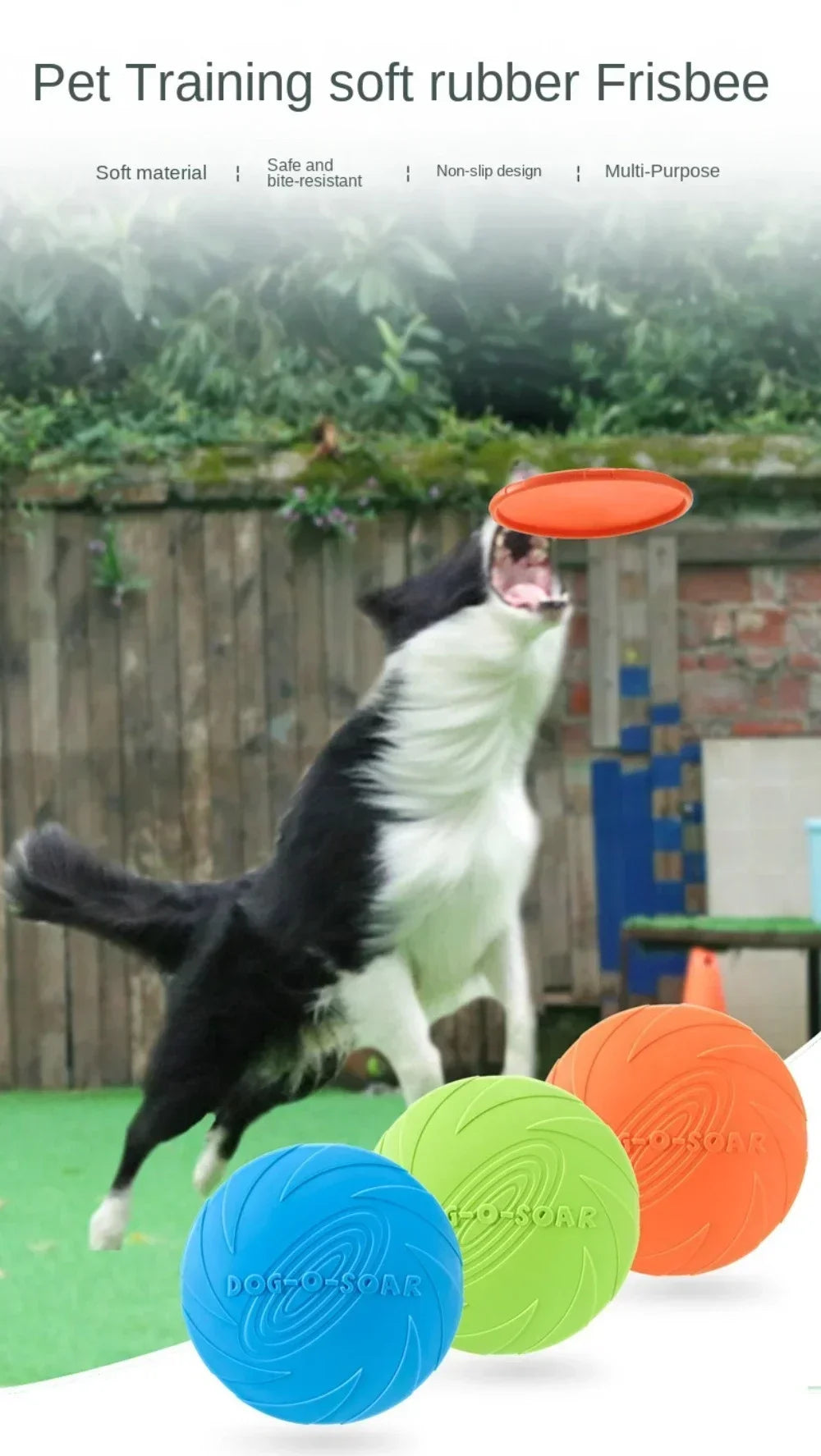Multicolor Silicone Dog Frisbee Toy for Interactive Fun - Smarsty