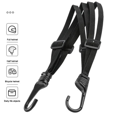 SEAMETAL Motorcycle Back Seat Helmet Strips Elastic Rope Motorcycle Helmet Fixed Strap Adjustment Fix Rope Goods Strap 60cm/90cm - Smarsty