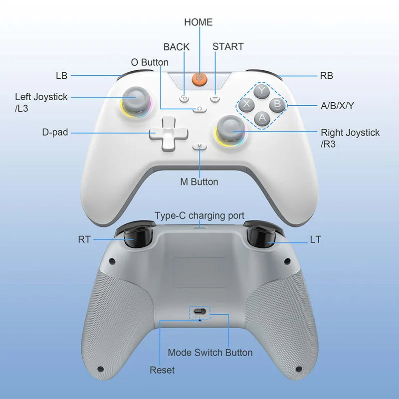 EasySMX X05 Wireless Gaming Controller with RGB Lights - Smarsty