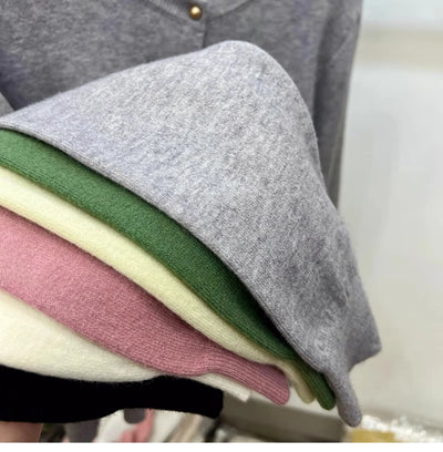 AOSSVIAO Long Sleeve Sweaters Cardigan Spring Autumn Women O-Neck Knitwear Tops Clothing Fashion Basic Tops - Smarsty