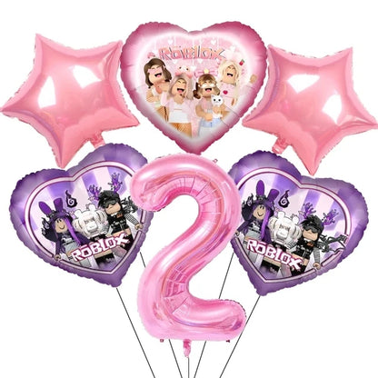 Pink Roblox Birthday Party Decorations Tableware Set - Smarsty