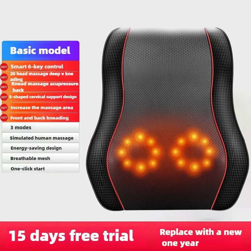 Shiatsu Electric Neck Pillow with Heating Therapy - Smarsty