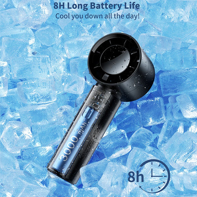 coldSky Portable Handheld Fan 3000mAh Battery Operated Cooling Fan 5 Speed Adjustable Small Desktop Fan With Digital Display