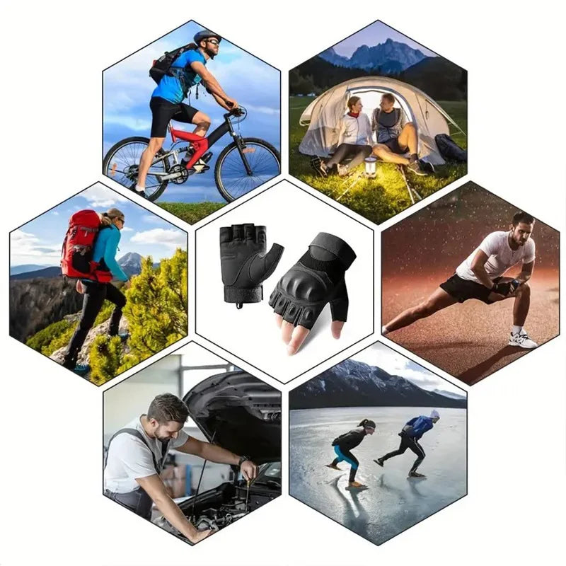 Tactical Fingerless Gloves for Men Outdoor Sports - Smarsty