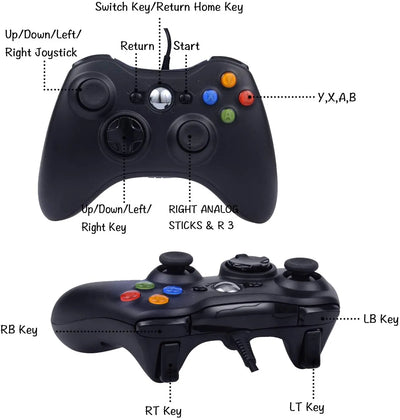 USB Wired Game Controller for Xbox 360 with Enhanced Precision - Smarsty