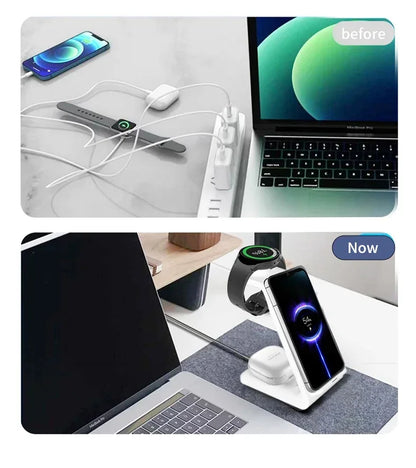 30W Ultrafast Wireless Charger Stand 3 in 1 with Holder - Smarsty