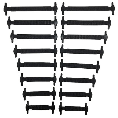 16pcs Silicone Shoelaces No Tie Shoelaces Without Ties Elastic Lace Shoelace Kids Adult Creative Lazy Silicone Laces Rubber Lace - Smarsty