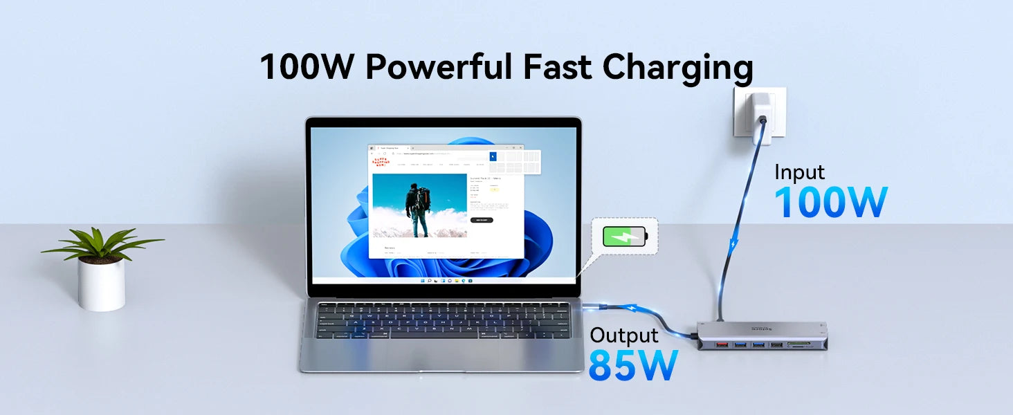 USB C Hub 4K 60Hz HDMI DisplayPort Ethernet PD 100W