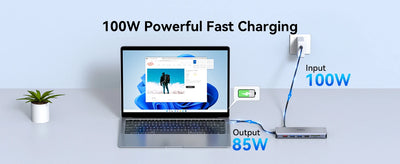 USB C Hub 4K 60Hz HDMI DisplayPort Ethernet PD 100W - Smarsty