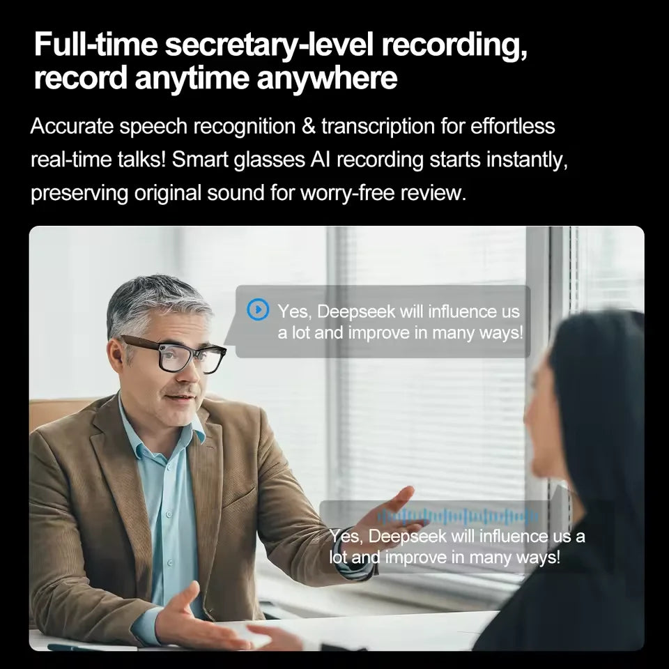 New 800W Camera AI Glasses Men Color-Changing Smart Translation Glasses Photo Video Recording Waterproof Call Smart Sunglasses - Smarsty