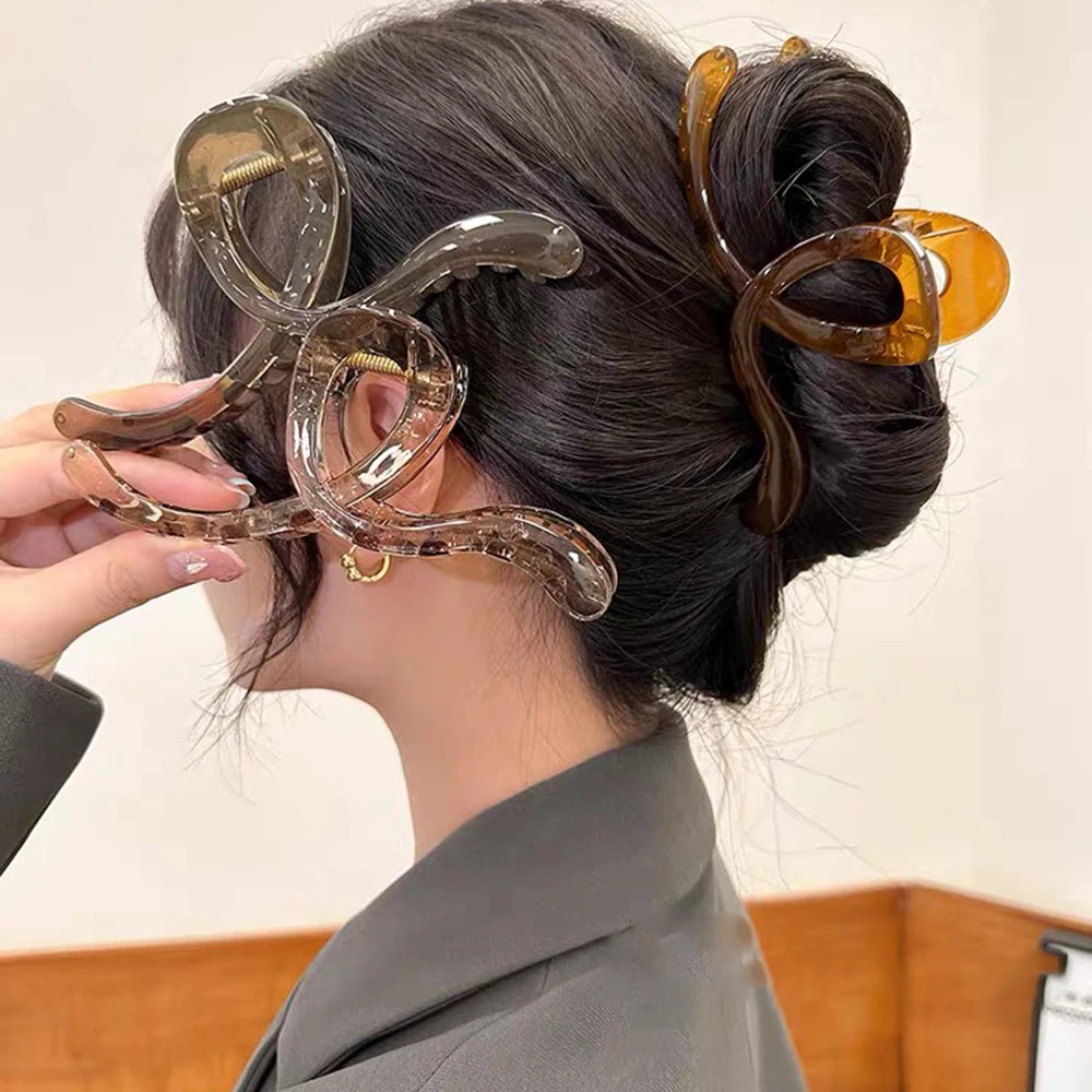 13cm Large Hair Clip For Thick Hair Strong Hold Transparent - Smarsty