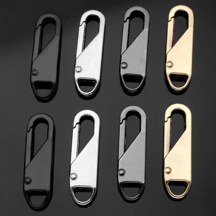 5pcs Universal Replacement Zipper Slider Metal Alloy Removal Zipper Puller Luggage Bag Zip Head DIY Craft Sewing Tool Repair Kit - Smarsty