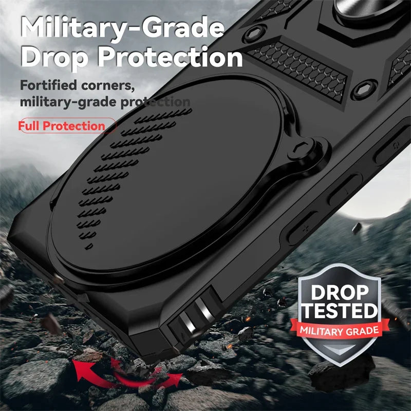 Shockproof Phone Case With Magnetic Ring Stand Camera Cover - Smarsty