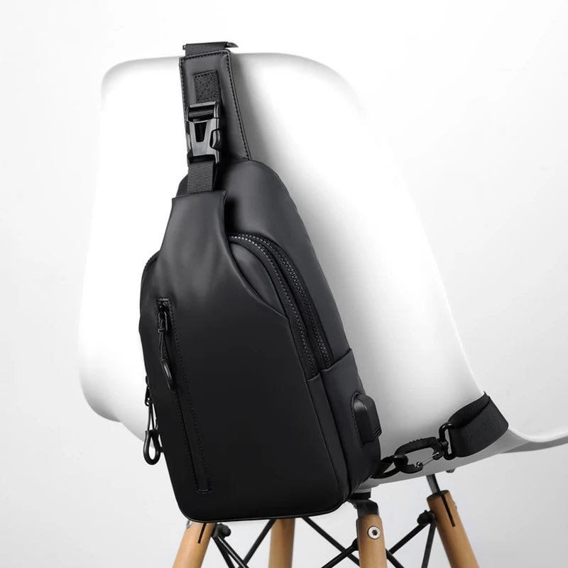 Mens USB Port Chest Bag For Daily Commute And Traveling - Smarsty