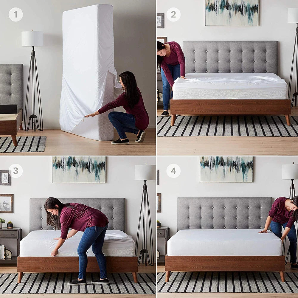 Waterproof Mattress Cover with Zipper for All Bed Sizes - Smarsty